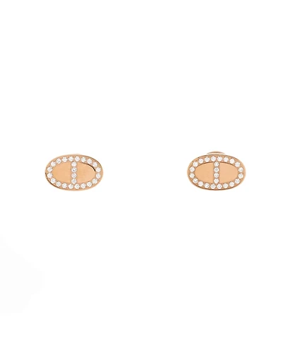 Pre-Owned HERMES Chaine d'Ancre Contour Stud Earrings