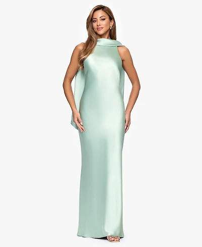 Xscape Women's Long Satin Halter Neck Ball Gown