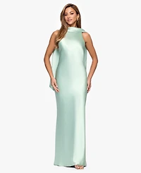 Xscape Women's Long Satin Halter Neck Ball Gown