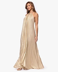 Xscape Women's Pleated Halter Neck Ball Gown