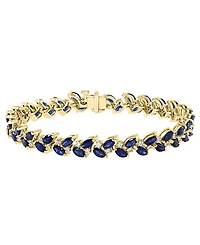 Effy Collection Sapphire (9-1/2 ct. t.w.) & Diamond (3/4 ct. t.w.) Bracelet in 14k Yellow Gold