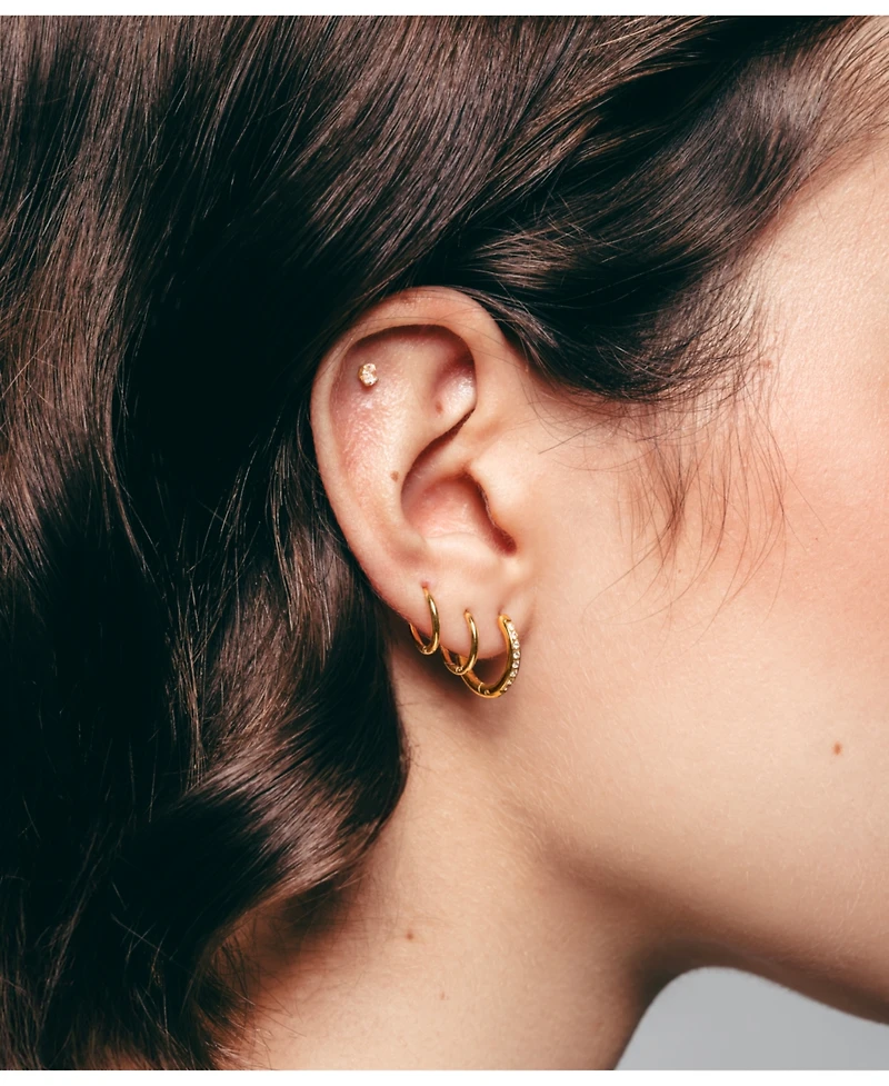 Hey Harper Crystal Huggie Hoop Earrings