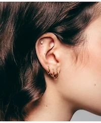 Hey Harper Crystal Huggie Hoop Earrings