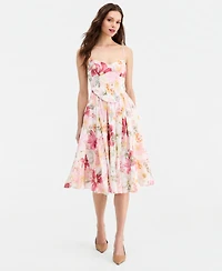 Seni & Cade Women's Floral Print Corset Fit Flare Dress
