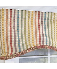 Rlf Home Fame Stripe Cornice 100% Cotton Rod Pocket Lined Window Valance 50" x 17" Multi