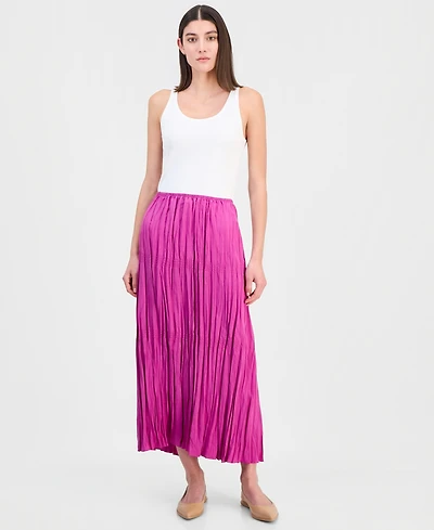 Eileen Fisher Women's Silk Solid-Color Smocked Tiered Skirt