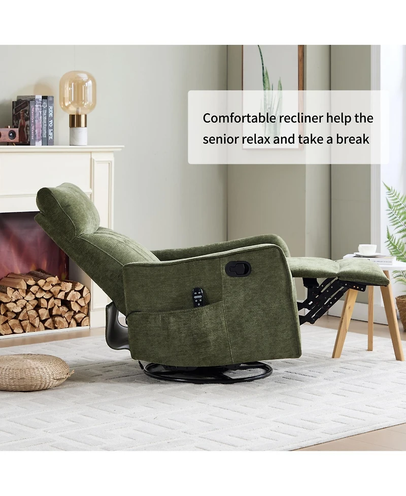 Streamdale Furniture Streamdale Green Heat Massage Rocker Recliner Chair