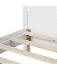 Streamdale Furniture Solid King Wood Bed Frame with Elegant Headboard