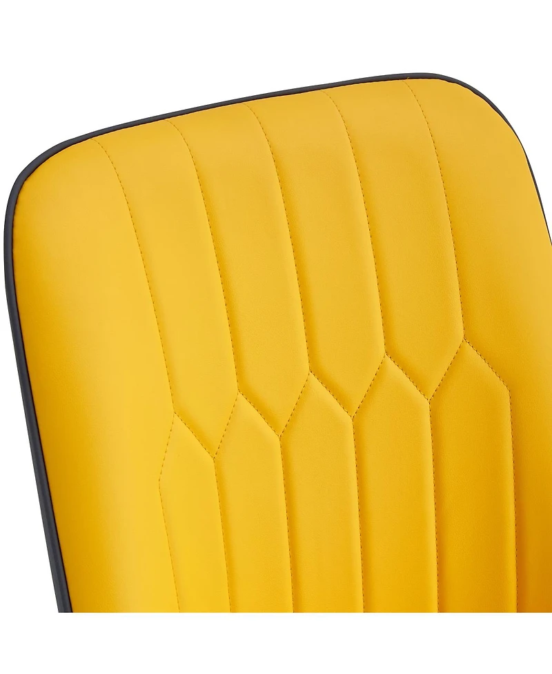 Streamdale Furniture Modern Pu Leather Dining Chair with Metal Legs