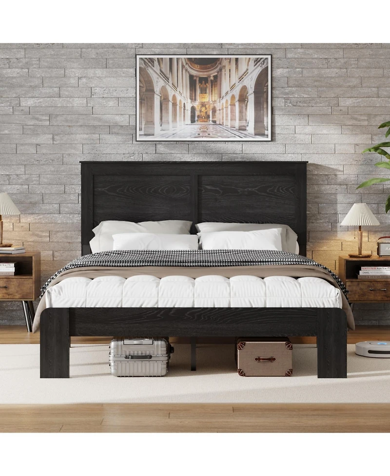 Streamdale Furniture Queen Wood Platform Bed Frame - Noise Free, Easy Assembly, Under Bed Storage