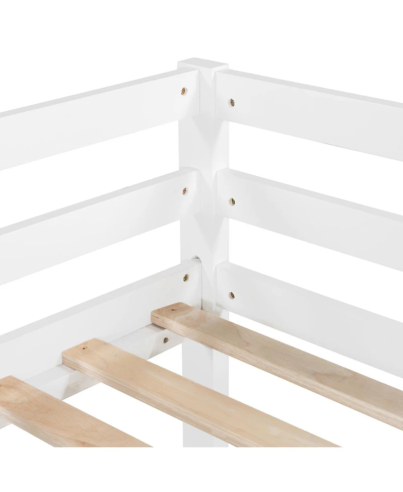 Streamdale Furniture Loft Bed with Slide, Multifunctional Design, Twin (White)