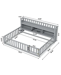 Streamdale Furniture Wooden House Floor Bed Frame for Kids - Safe & Creative Play Space