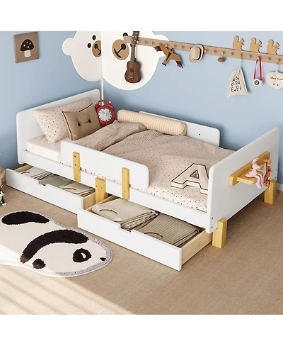 Streamdale Furniture Platform Bed with Storage, Solid Wood Frame, No Box Spring Needed