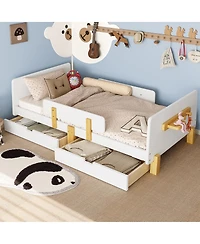 Streamdale Furniture Platform Bed with Storage, Solid Wood Frame, No Box Spring Needed