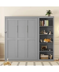 Streamdale Furniture Queen Size Murphy Bed Wall Bed with Shelves