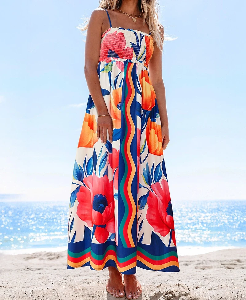 Cupshe Women's Party Favor Floral Maxi Beach Dress
