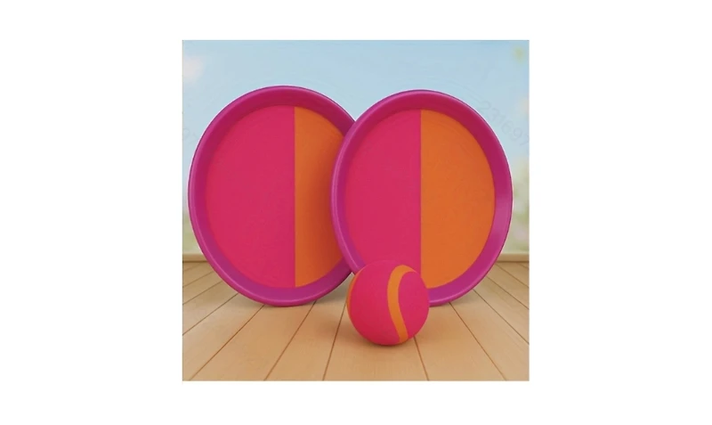 ProMounts Outdoor Kids Toss & Catch Ball Set – Velcro Paddles with 6 Sticks + 3 Balls – Backyard, Beach & Yard Game Toys for Ages 3-12