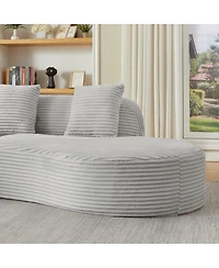Streamdale Furniture Contemporary Corduroy Curved Sectional Sofa with Scatter Cushions - No Assembly Required