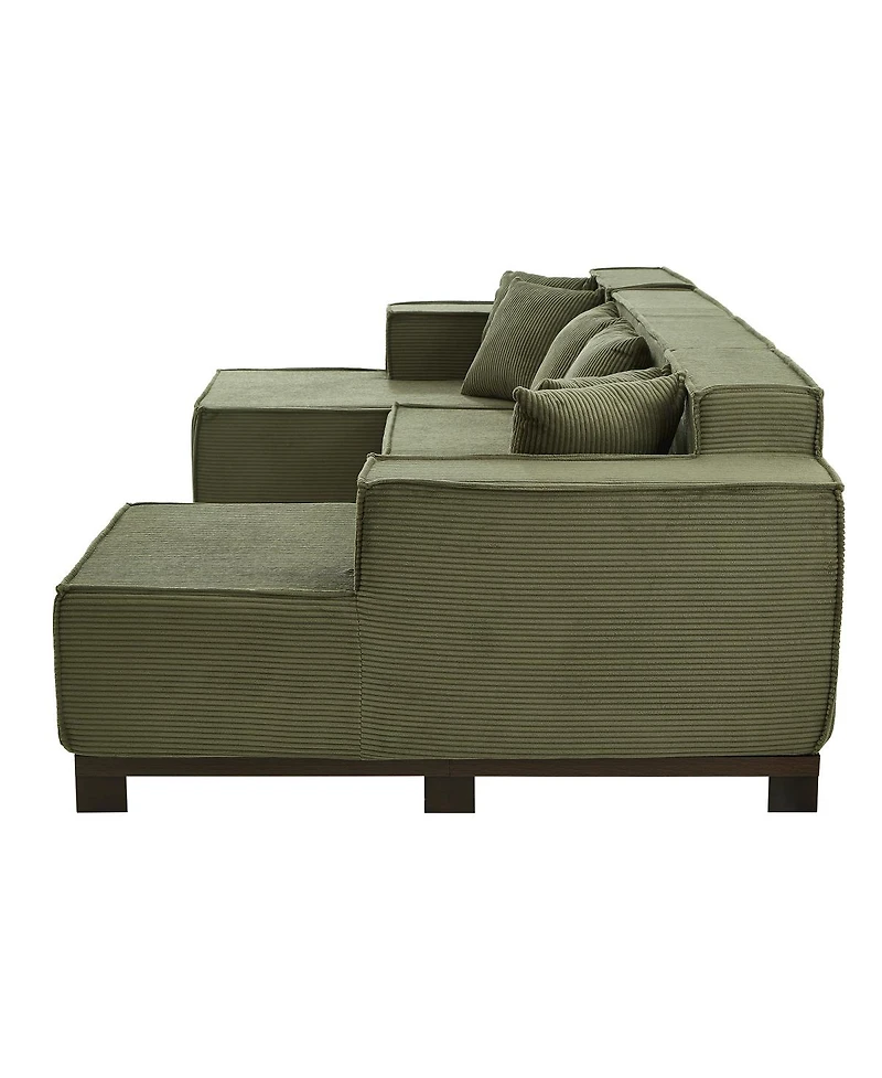 Streamdale Furniture Modern U-Shaped Sectional Sofa with Rgb Led Light Strip
