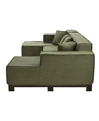 Streamdale Furniture Modern U-Shaped Sectional Sofa with Rgb Led Light Strip