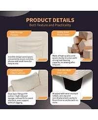 Streamdale Furniture 2-in-1 Convertible Corduroy Sofa Bed, 2-Seater Loveseat Sleeper with Storage