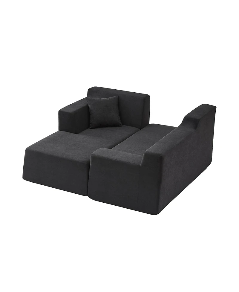 Streamdale Furniture Modern minimalist L-shaped corduroy high back sofa