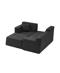 Streamdale Furniture Modern minimalist L-shaped corduroy high back sofa