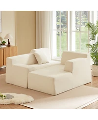 Streamdale Furniture Modern minimalist L-shaped corduroy high back sofa