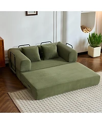 Streamdale Furniture 5-in-1 Convertible Corduroy Sofa Bed - No Assembly Required