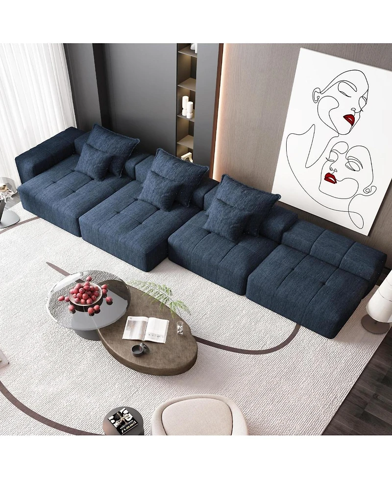 Streamdale Furniture Modern Oversized Modular Sectional Sofa with 6 Pillows