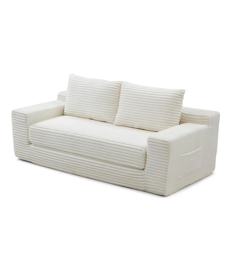 Streamdale Furniture Memory Foam Cloud Loveseat Sofa, 2-in-1 Convertible Folding Couch Bed