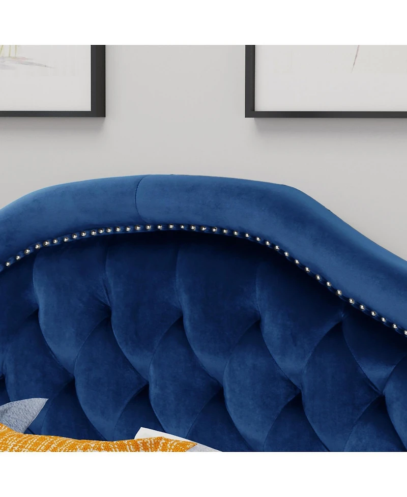 Streamdale Furniture Streamdale Diamond Stitch Nailhead Headboard