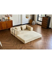 Streamdale Furniture 59" Corduroy Convertible Sleeper Sofa Bed with Pillow