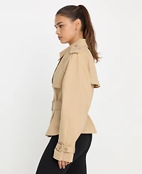 Good American Women's Cropped Trench Jacket