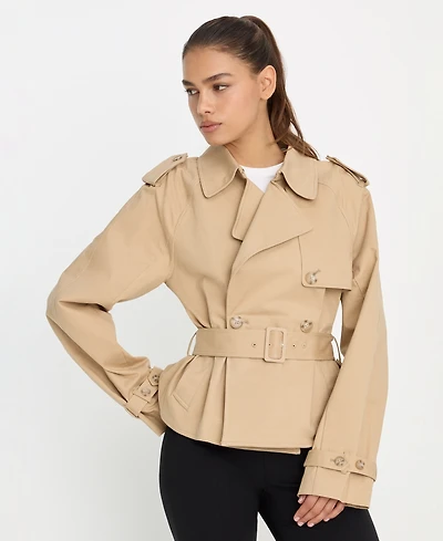 Good American Women's Cropped Trench Jacket