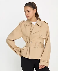 Good American Women's Cropped Trench Jacket