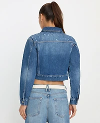 Good American Women's Essential Crop Denim Jacket