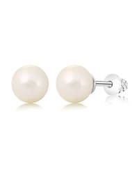 Chanteur Girls /Girl/Pearl White Gold Palladium Plating Screwstud Earring