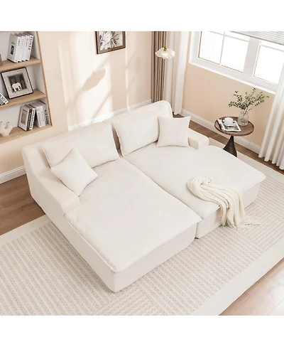Streamdale Furniture Chaise Lounge Upholstered Sofa Bed, Oversized Sleeper Chair for Living Room