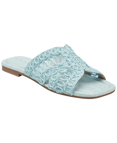 Marc Fisher Ltd Women's Nalany Lace Flat Slip-On Sandals