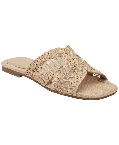Marc Fisher Ltd Women's Nalany Lace Flat Slip-On Sandals