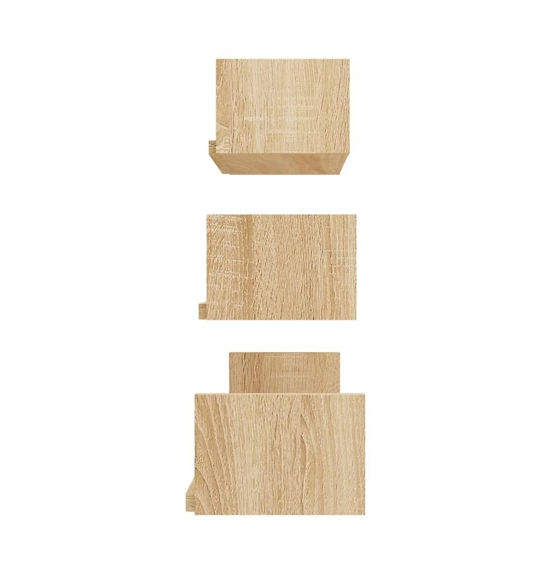 Wall Display Shelf 3 pcs Sonoma Oak Engineered Wood
