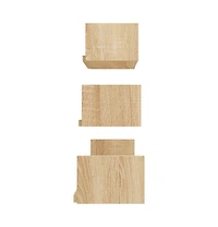 Wall Display Shelf 3 pcs Sonoma Oak Engineered Wood