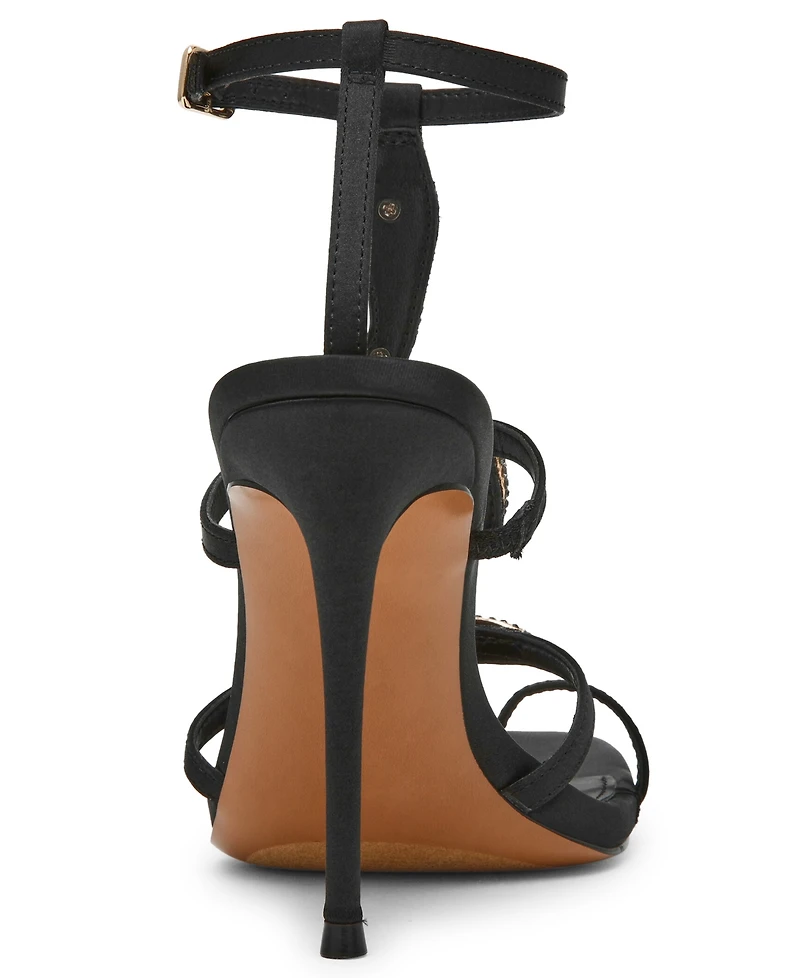Steve Madden Women's Python Embellished T-Strap Stiletto Heel Dress Sandals