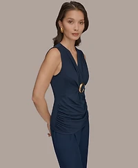 Donna Karan New York Women's Deep V-Neck Knit Top