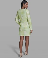 Karl Lagerfeld Paris Women's Printed Open-Front Jacket Dress