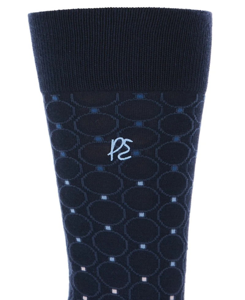 Perry Ellis Portfolio Men's Patterned Medallion Crew Socks