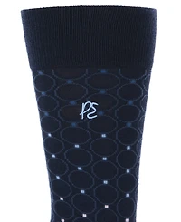 Perry Ellis Portfolio Men's Patterned Medallion Crew Socks