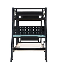 Streamdale Furniture Twin Gaming Bunk Bed with Desks & Usb Ports