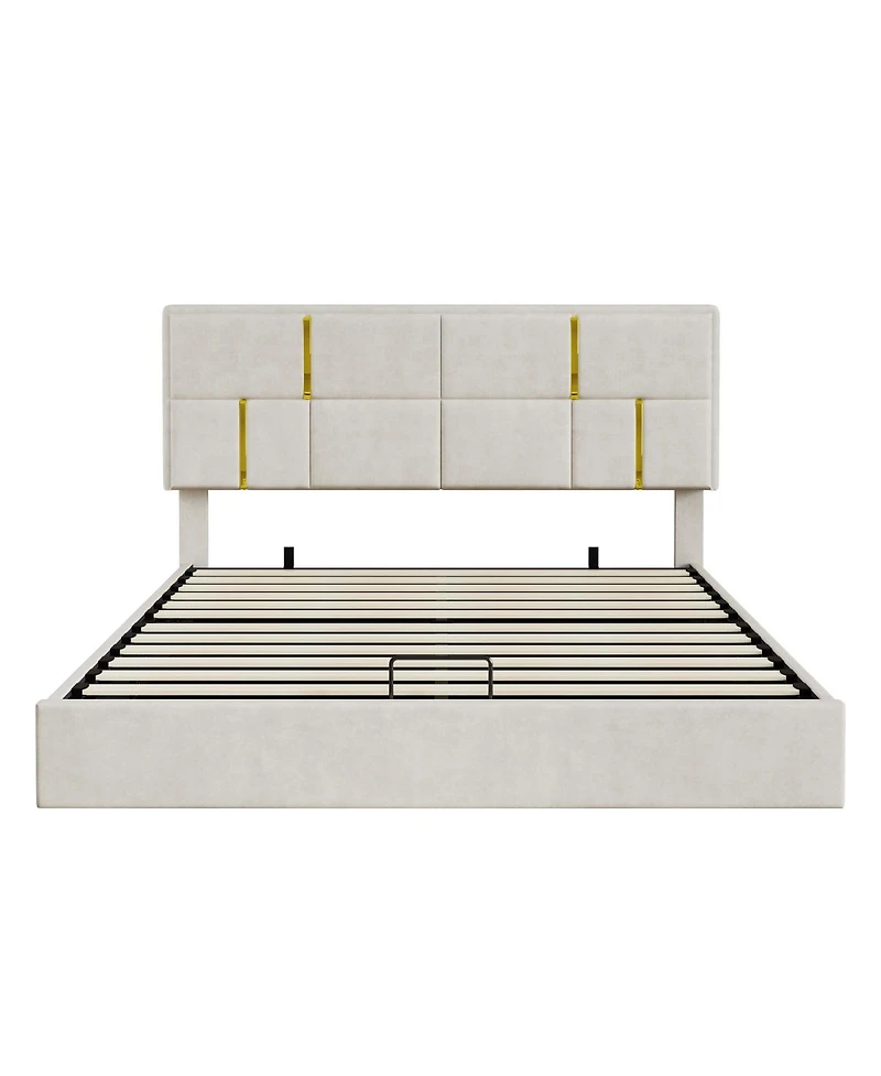 Draft - Streamdale Furniture Upholstered Platform Bed with Hydraulic Storage
